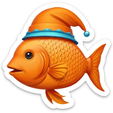 fish with orange feathered hats sticker