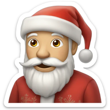 Père Noël avec un chat sticker