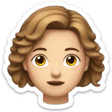 Brown hair young White women, worried muscles sticker