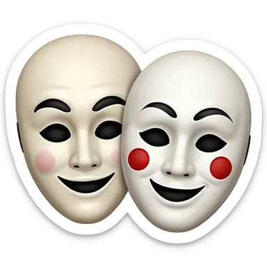 Tragedy and comedy mask happy and sad  sticker