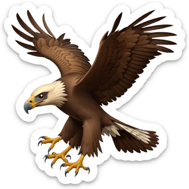 vulture fighting a hawk but cartoonsiha and the vulture and hawk should look distinct from one another sticker