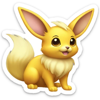 Shiny Colorful Yellow Electric Mouse Eevee sticker