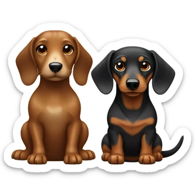 A otter and black and tan dachshund’s  sticker