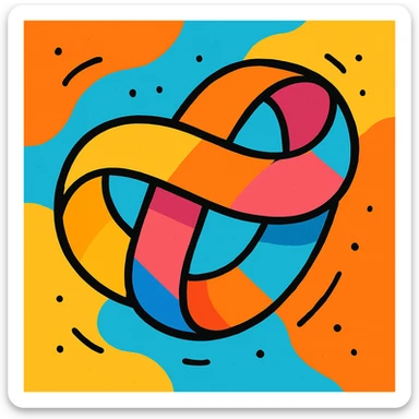 mobius strip, colorful, abstract, playful sticker