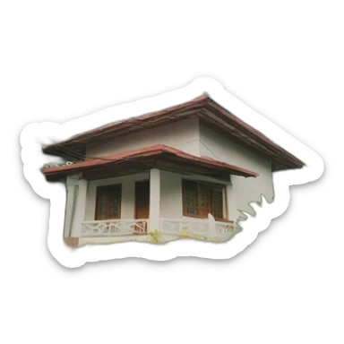 house and street Philippines with street post sticker