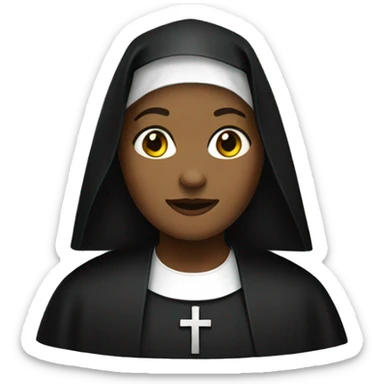 nun wearing black habit sticker
