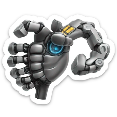 Cyborg arm only flexing bicep and shoulder with gears and shocks sticker