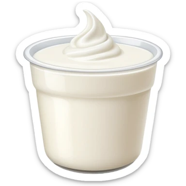 A cup of plain white yogurt sticker