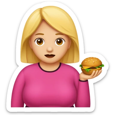 Quiero que crees un emoji tipo 🚷 Pero reemplaza a la persona por una silueta de una mujer obesa sticker