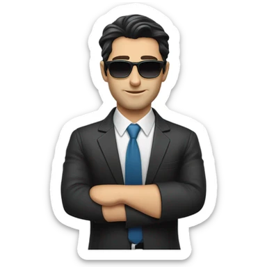 Caucasian dark hair handsome businessman with sunglasses sticker