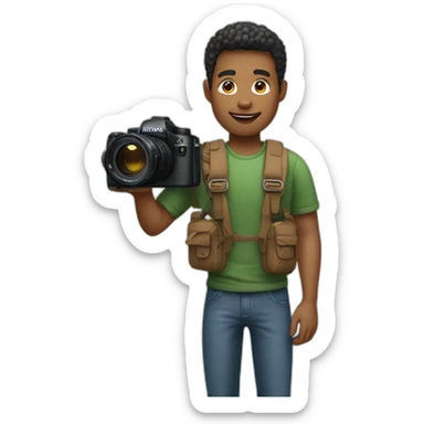 a 25 year old man, with a camera in hand sticker