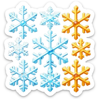 Snowflakes in different colors sticker