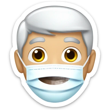 An elderly man with a face shaped like Shin-chan's, wearing a face mask and under-eye patches. sticker