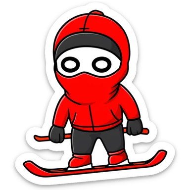 robber in a red ski mask sticker