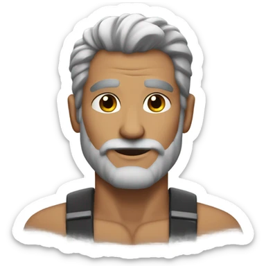 Hot bearded shirtless muscled dad, salt and pepperhair sticker