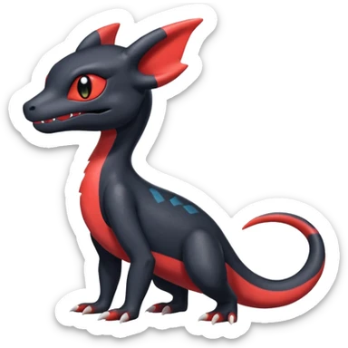 Shiny Cute Salandit-Umbreon-Charmeleon-Fakémon-hybrid-creature (full body)  sticker