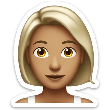 White 30 year old women tanned with medium bob brown  sticker