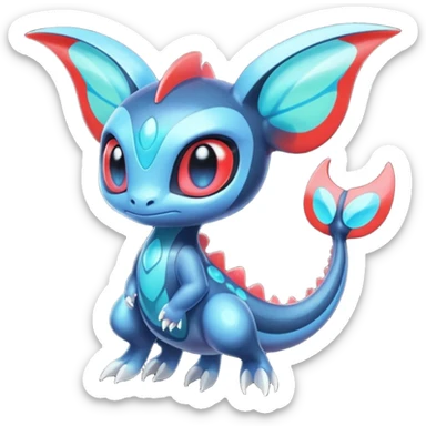 Iridescent Translucent Bioluminescent Diaphanous Meloetta-Salamence-Stitch-Toothless-Fakémon-creature-hybrid sticker