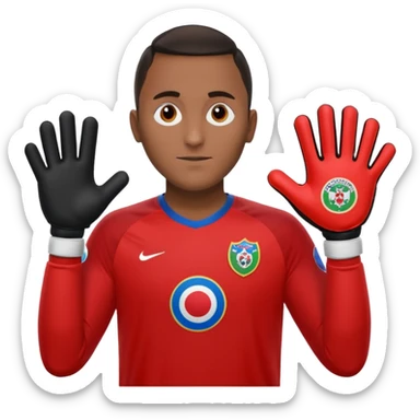 Keylor NavasK camisa roja de Costa Rica  y guantes de portero qué el escudo d exista ruca sea la bandera dentro de un circulo blanco  sticker