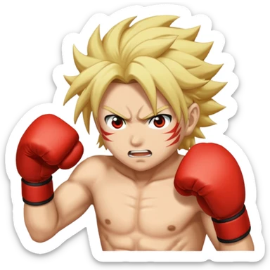 Rengoku from demon slayer getting punched sticker