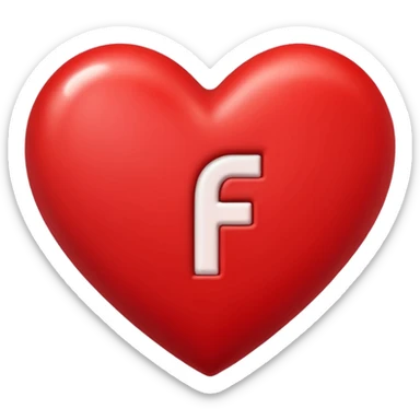 un corazon rojo con la letra f en el centro pero para un emoji{ sticker