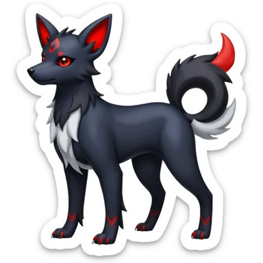 Translucent Magnificent Houndour-Absol-Zorua-Umbreon-fusion (full body) sticker