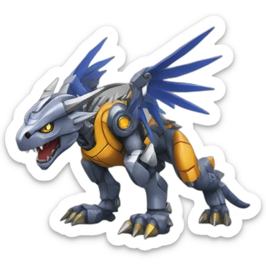 metal greymon digimon sticker