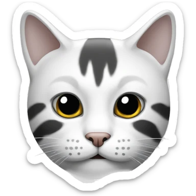 gato blanco con negro  sticker