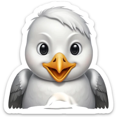 seagull with tears of laughter sticker