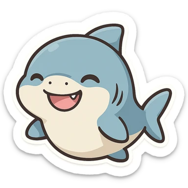 cute baby shark, simple, friendly, suitable for emoji or sticker sticker