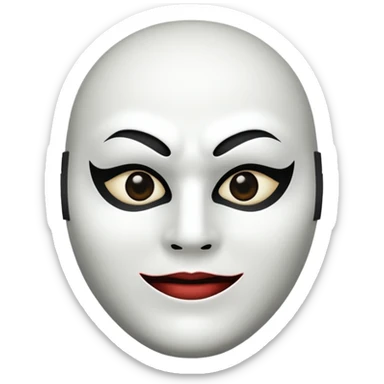  dark eyes dark mouth sly face white mask sticker