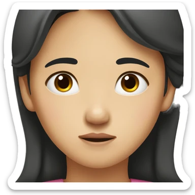Worried, mother, Korean, Asian, black hair sticker