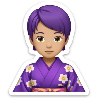 não binário japones kimono roxo sticker