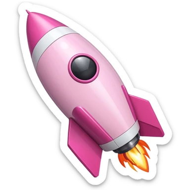 mix light pink dark pink and white girly phone ui rocket sticker