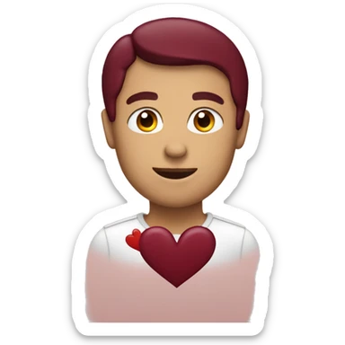 a burgundy heart sticker