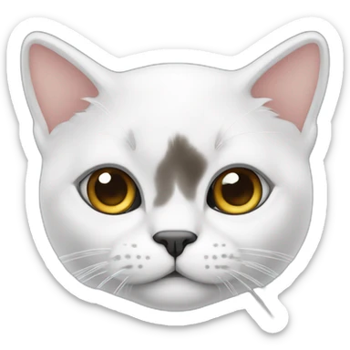 Gata blanca con un ojo de cada color sticker