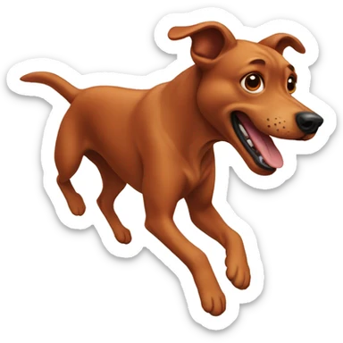 Red dog jumping  sticker