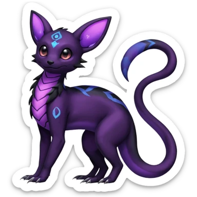 Nebulae Salandit-Umbreon-Fakémon-hybrid-creature (full body)  sticker