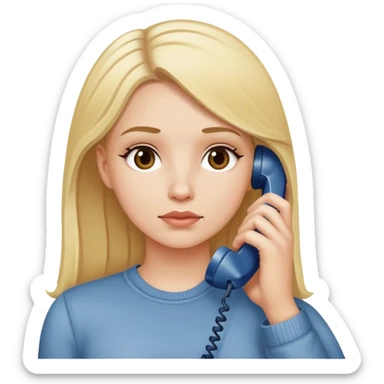 white girl with blonde hair waiting on the phone  sticker