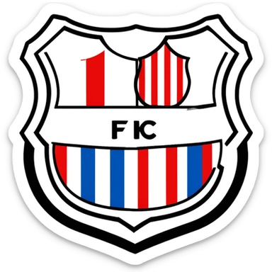 FC Barcelona logo, shield with blue and red stripes, football club emblem sticker