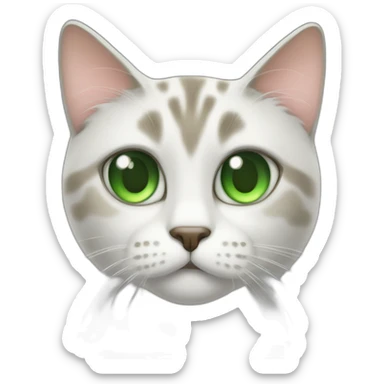 A back cat with green eyes looking confused and meowing sticker