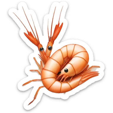 A shrimp with chefs hat, frying rice  sticker