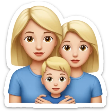 mom and kids white sticker