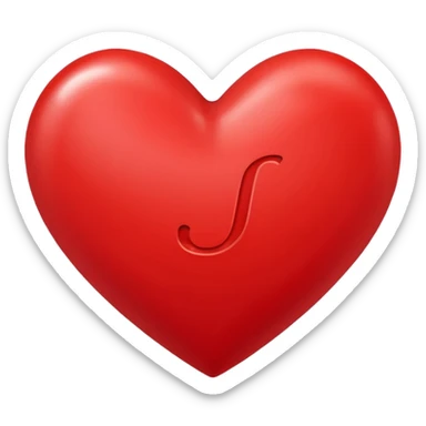 A red heart with the letter "J" in it sticker