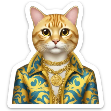 versace fashion cat sticker