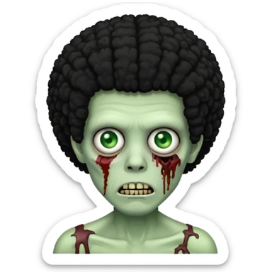 Zombie with a black Afro  sticker