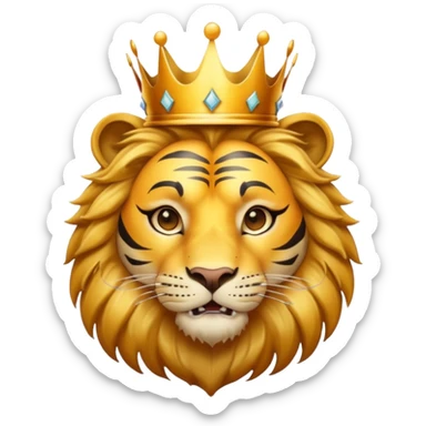lion/tiger combination with crown sticker