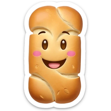 French bread with a happy face sticker
