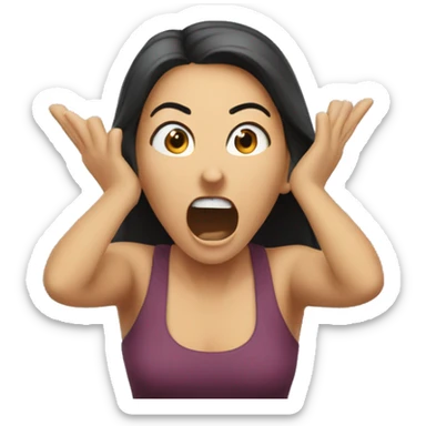 Woman yelling with steam coming out her ears sticker