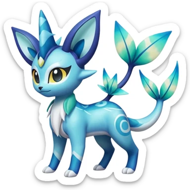 Colorful Exotic Meloetta-Amaura-Vaporeon-Glaceon-Kirby-Stitch-Fakémon-creature-hybrid sticker